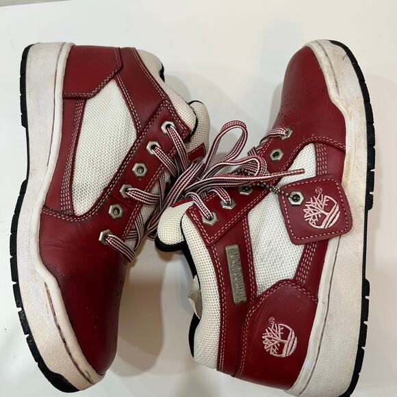 Vintage Timberland Red & White Leather/Mesh Field Boot Sneakers – Men’s 7.5M - Picture 2 of 6